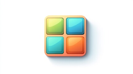 Poster - Colorful square app icon design, white background