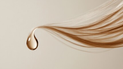 Poster - Liquid drop causing noticeable damage to a strand of hair. Generative AI