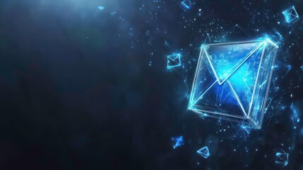 Aufkleber - Abstract digital email, futuristic design, technology background. Possible use Stock photo for tech or communication concepts