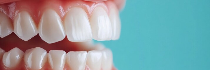 Poster - Significant improvement in teeth appearance with whitening procedures showcasing before and after transformation. Generative AI