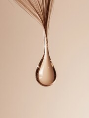 Aufkleber - Drop of liquid causing harm to hair strand and highlighting hair damage in a close view. Generative AI