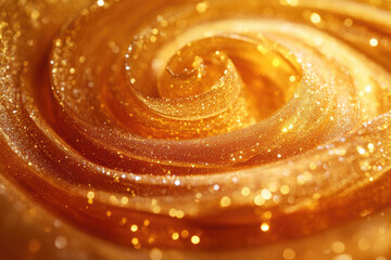 Poster - Golden glitter swirls in a mesmerizing spiral, luxurious and radiant.