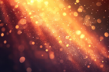 Poster - Abstract golden bokeh background with glowing particles and glittering texture, perfect for festive designs.