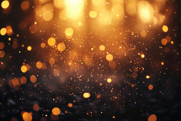Poster - Golden bokeh lights and sparkles create a magical, dreamy atmosphere.