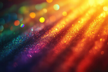 Poster - Abstract background with vibrant colors, glittering textures, and bokeh lights creating a magical, festive atmosphere.