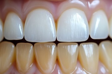 Poster - Before and after teeth whitening treatment displaying significant transformation in dental appearance and color. Generative AI