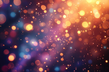 Poster - Abstract bokeh background with colorful blurred lights and sparkles, creating a festive and magical atmosphere.