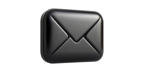Poster - Sleek black envelope design isolated on transparent background