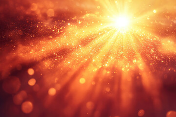 Poster - Golden light rays burst through glittering particles, creating a radiant and magical scene.