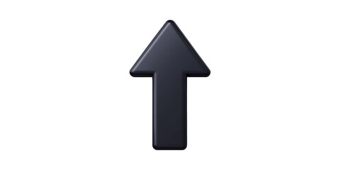 Poster - Black upward pointing arrow symbol isolated on transparent background