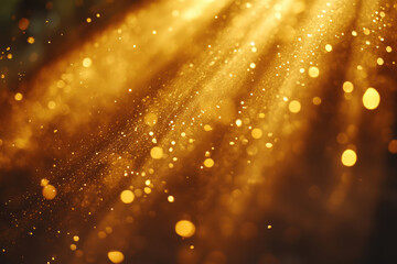 Poster - Golden bokeh lights sparkle and shimmer, creating a magical, luxurious, and festive atmosphere.