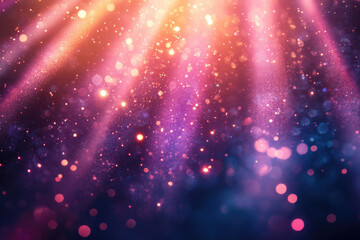Poster - Magical bokeh lights, pink and purple hues, glitter and sparkle, festive background.