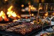 © Dzmitry - Savor gourmet dining by the fire pit with fine wine outdoors