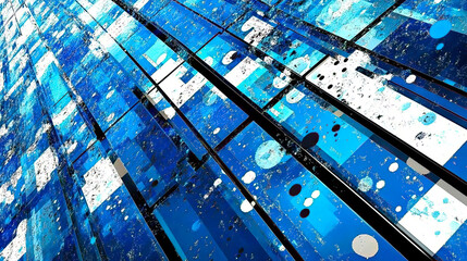 Aufkleber - Innovative Technology Backgrounds Showcasing a Dynamic Flow of Blue Abstract Patterns and Textures