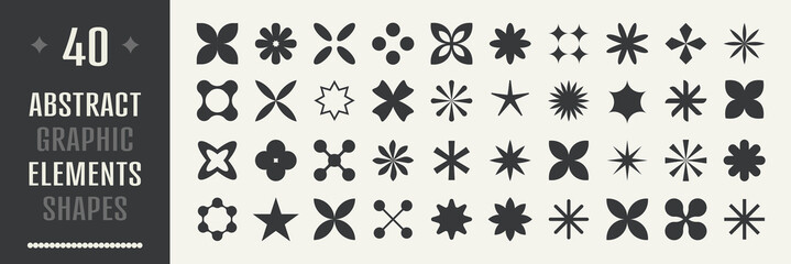 Wall Mural - set of geometric shapes. memphis design, retro elements for web, vintage, advertisement, commercial 