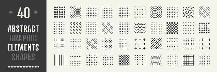 Wall Mural - set of geometric shapes. memphis design, retro elements for web, vintage, advertisement, commercial 