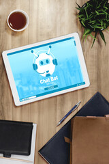 Poster - chatbot software application for modish online business that automatically reply to customer questio