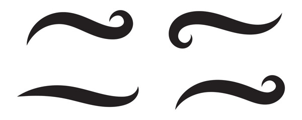 Fototapete - Set of Swoosh vector. Hand drawn swoosh elements, and swoop underline typography tails shape in flat styles. Set of ribbons. Design concept element collection in eps 10. 