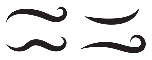 Fototapete - Set of Swoosh vector. Hand drawn swoosh elements, and swoop underline typography tails shape in flat styles. Set of ribbons. Design concept element collection in eps 10. 
