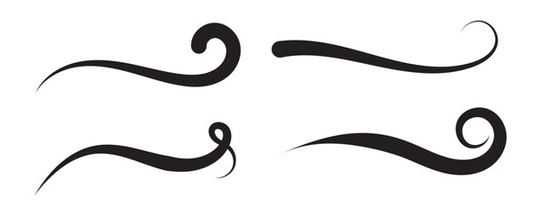 Fototapete - Swoosh and swash tails collection. Vector