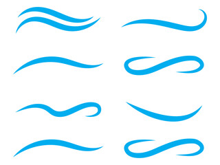 Fototapete - Vector swirl lines. Swash and flourish underlines. Hand drawn swish and swooshes. Calligraphic elegant vintage curved squiggles. Doodle fancy dividers on white background.