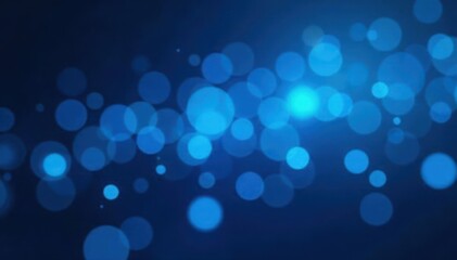 Wall Mural - Blurred blue circles, shimmering, glowing effect, lights, illustration, color