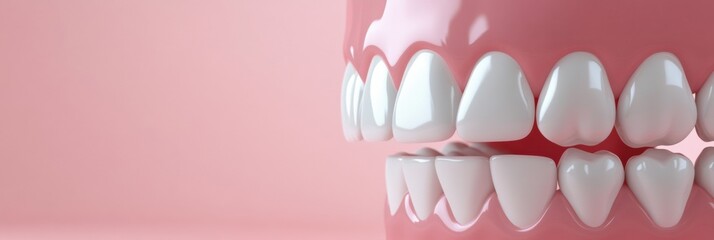 Poster - Before and after teeth whitening showing significant improvement in brightness and overall appearance in close up view. Generative AI