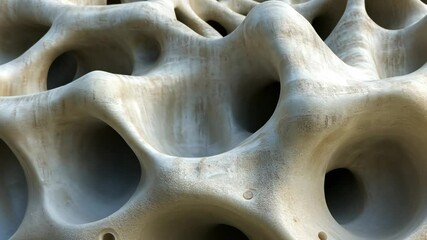 Poster - Exploration of abstract concrete structures showcasing organic forms and textures in a modern architectural setting