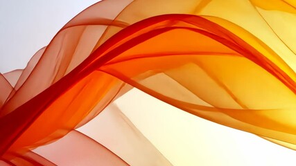 Poster - Flowing orange and red fabric creates a dynamic and vibrant visual, showcasing movement and texture in soft light