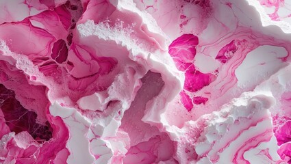 Poster - Pink and White Marble Texture Background with Abstract Patterns High Resolution Design for Elegant and Stylish Applications