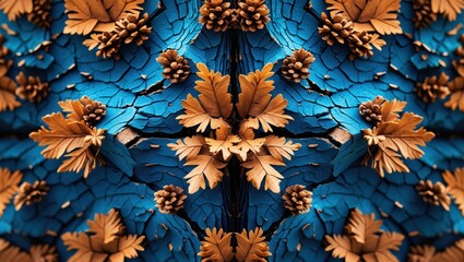 Poster - Colorful abstract pattern of close-up pine bark texture with intricate details ideal for backgrounds and nature-themed designs.