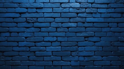 Poster - Dark blue brick wall texture with a panorama view ideal for abstract backgrounds and design projects.
