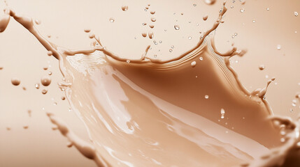 Poster - liquid splash creates dynamic pattern on a neutral background during artistic shoot