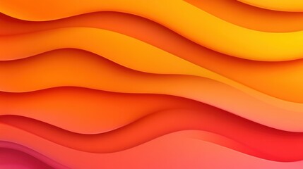 Poster - An abstract digital artwork features undulating waves or ribbons in varying shades of orange, creating a dynamic and flowing composition