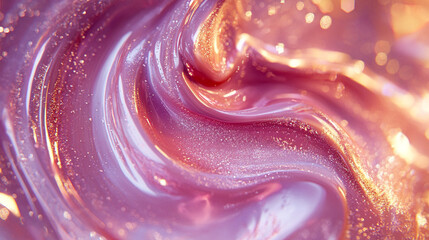 Poster - Sparkling pink swirl with golden highlights creates mesmerizing visual effect