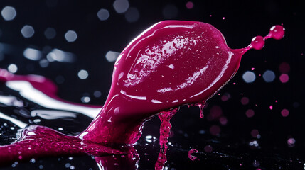 Poster - colorful splashes of liquid create dynamic patterns and effects in dark background