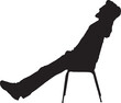 © curto - Printvector; side view silhouette of relaxed man sitting on a chair
