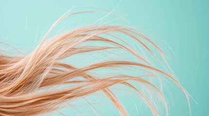 Aufkleber - Close up view of frayed hair tips with split ends on a vibrant background. Generative AI