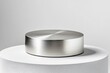 © Mandeep - Metal cylinder on white pedestal, modern display