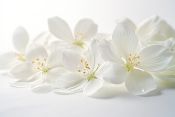 Wall Mural - A bouquet of white flowers sits atop a table, ideal for use in wedding or event decorations