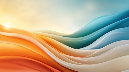 Poster - Retro 70s Color Gradient Waves Background