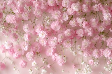 Wall Mural - Close-up of bright pink flowers arranged together