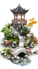 Wall Mural - Asian garden pagoda scenic landscape design