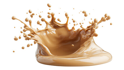 Canvas Print - dynamic chocolate milk splash abstract artwork creative viewpoint, isolated on white or transparent 