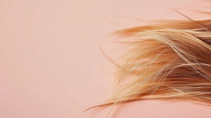 Aufkleber - Frayed hair tips with split ends on a soft pastel background ready for care and treatment. Generative AI
