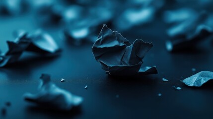 Crumpled Paper on a Dark Surface