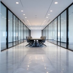 Wall Mural - Empty conference room with modern design.