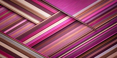Poster - Abstract Pink Brown Diagonal Lines Purple White Striped Background Aerial Photography