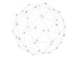 Technology abstract shape. Dots connected by lines. Minimalist mesh sphere. Abstract polygonal shape.