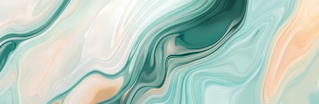 Abstract blue and green watercolor background with space for text or design